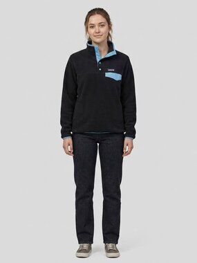 Patagonia Black Blue Trim Lightweight Synchilla Snap-T Fleece Pullover